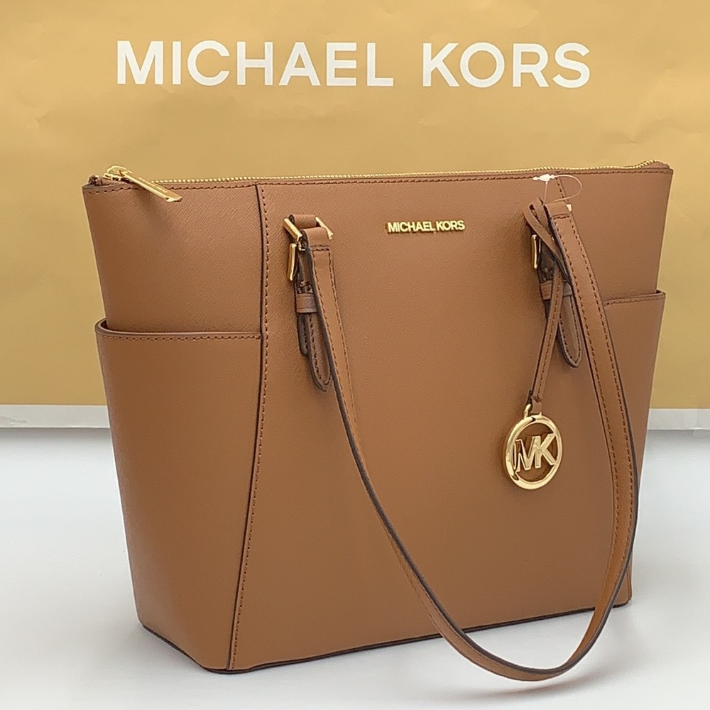 MICHAEL KORS CHARLOTTE LARGE TOP ZIP TOTE LUGGAGE - Picture 4 of 15